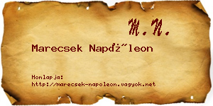 Marecsek Napóleon névjegykártya